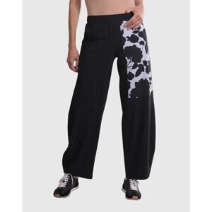 Alembika Tekbika Black Wide Leg Techno Pants Floral Pocket NWT Size 5 (XL)